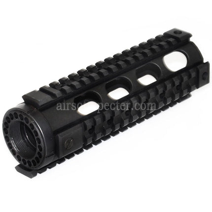 5KU 183mm Fighting Cat Carbine Length Free Float Handguard 4-Side Rail System for M4 M16 Series AEG GBB Rifles Airsoft Black