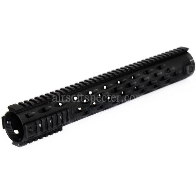 5KU 380mm TJ Competition Style Free Float Handguard 4-Side Rail System for M4 M16 Series AEG GBB Rifles Airsoft Black
