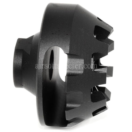 5KU Aluminum Cookie Cutter Comp Flash Hider For -14mm CCW Counter-Clockwise Thread Barrel Rifles Airsoft Black