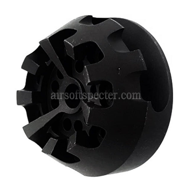 5KU Aluminum Cookie Cutter Comp Flash Hider Type-2 For -14mm CCW Counter-Clockwise Thread Barrel Rifles Airsoft Black