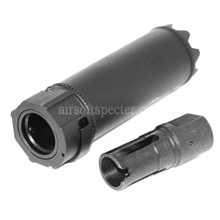 5KU Socom Mini Monster QD Suppressor Silencer with Flash Hider For -14mm CCW Counter-Clockwise Thread Barrel Rifles Airsoft Black