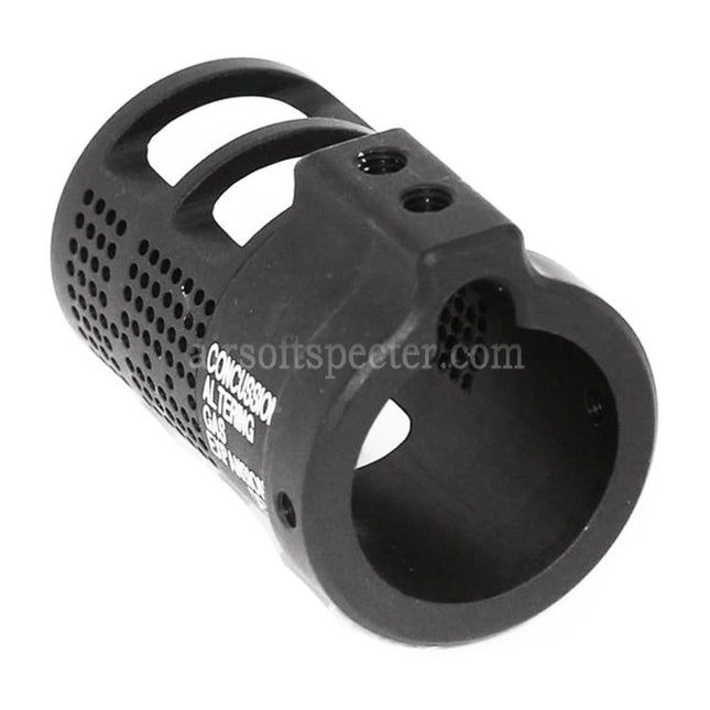 5KU Aluminum CAGE Blast Diverter Flash Hider For -14mm CCW Counter-Clockwise Thread Barrel Rifles Airsoft Black