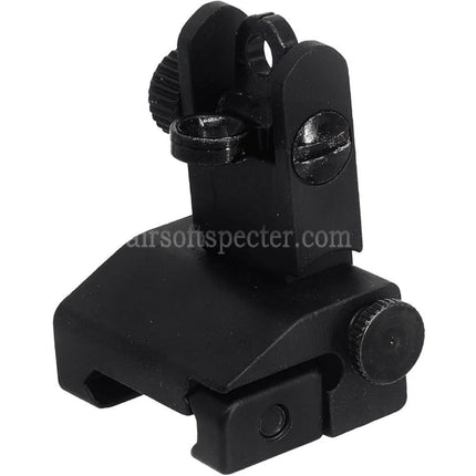 AIRSOFT SPECTER Metal Alloy Flip Up Rear Sight For 20mm Picatinny Rail Rifles