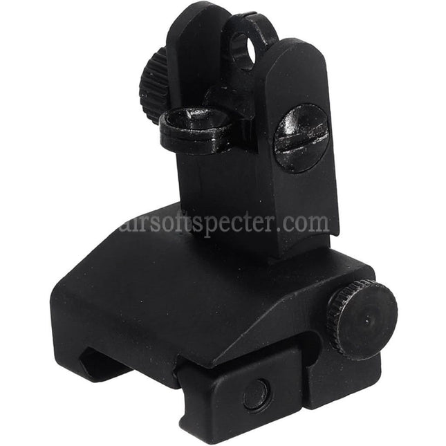 AIRSOFT SPECTER Metal Alloy Flip Up Rear Sight For 20mm Picatinny Rail Rifles