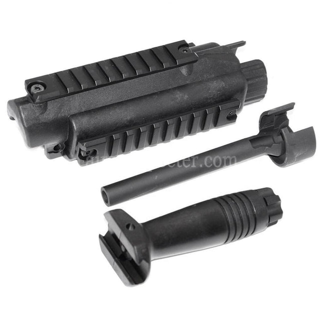 CYMA Handguard Rail System & Foregrip with Outer Barrel For MP5 Series AEG Rifles Airsoft Black