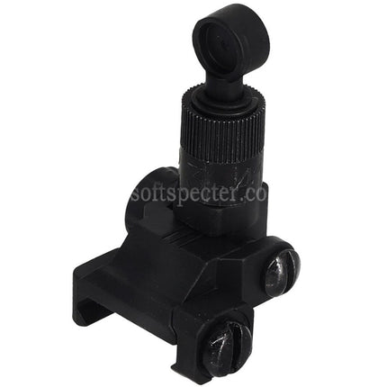 AIRSOFT SPECTER Metal Alloy KAC Style Micro Rear Sight For 20mm Picatinny Rail Rifles