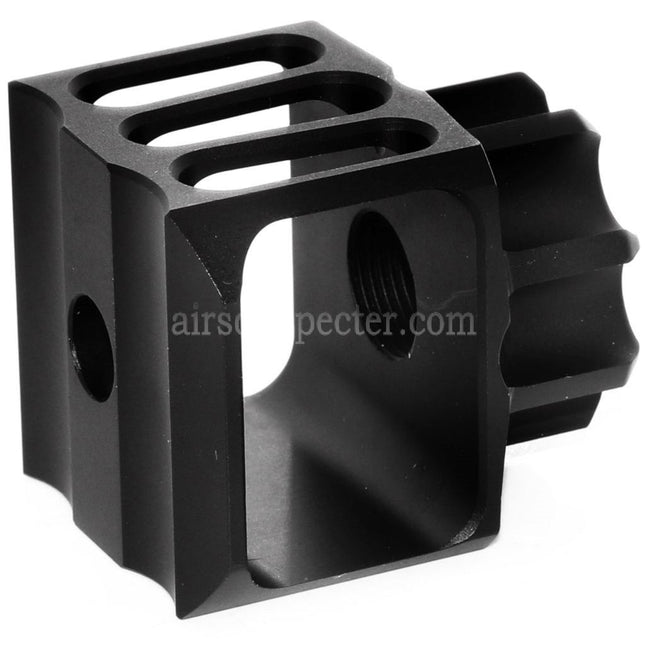 5KU CNC Aluminium LAF-28 Style Muzzle Brake Flash Hider For -14mm CCW Counter-Clockwise Thread Barrel Rifles Airsoft Black