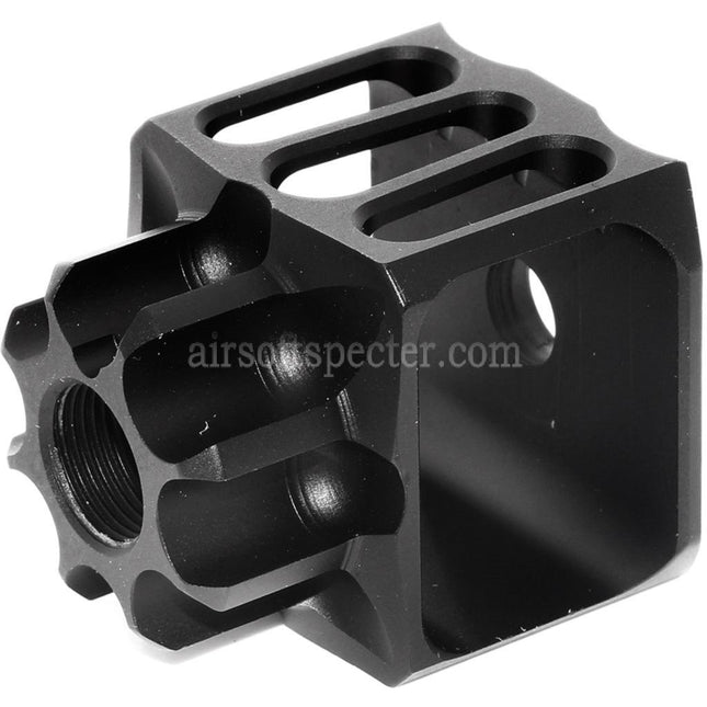 5KU CNC Aluminium LAF-28 Style Muzzle Brake Flash Hider For -14mm CCW Counter-Clockwise Thread Barrel Rifles Airsoft Black
