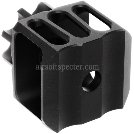 5KU CNC Aluminium LAF-28 Style Muzzle Brake Flash Hider For -14mm CCW Counter-Clockwise Thread Barrel Rifles Airsoft Black