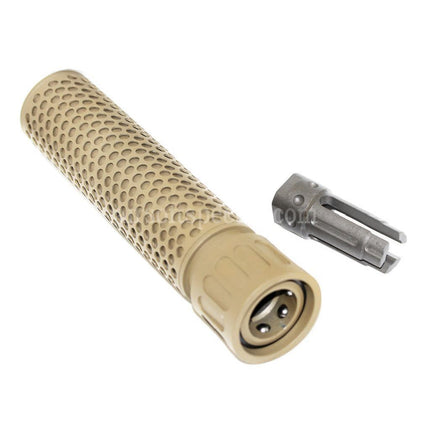 5KU 179mm 7 pouces KAC Style QDC/CQB Suppresseur Silencieux avec Cache-Flamme Pour Fusils Airsoft à Filetage -14mm CCW Anti-Horaire