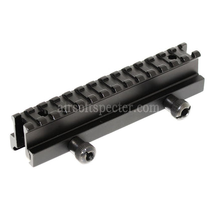 AIRSOFT SPECTER 20mm 14-Slots 0.8 Inch See Through Mini Riser Mount For 20mm Rail System Black