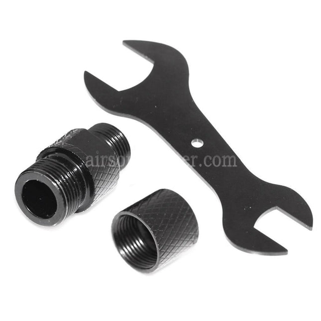 AIRSOFT SPECTER Barrel Silencer Compensator Adapter (-12mm To -14mm) with Wrench For Tokyo Marui G17 Series Pistols
