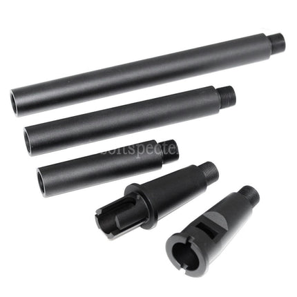 AIRSOFT SPECTER Canon Externe en Aluminium M4A1 4 Segments Métal - Filetage Anti-Horaire 14mm CCW Pour Fusils AEG Série M4 M16 (18,125 Pouces) GBBR (17,25 Pouces)