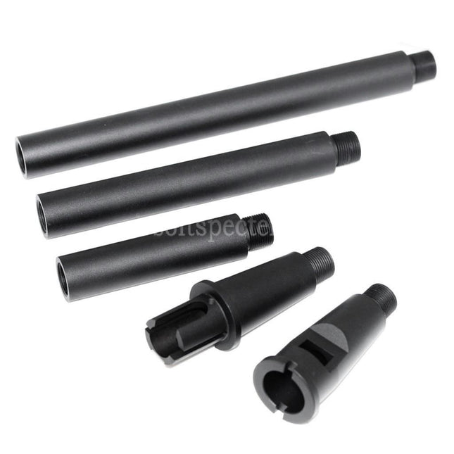 AIRSOFT SPECTER Canon Externe en Aluminium M4A1 4 Segments Métal - Filetage Anti-Horaire 14mm CCW Pour Fusils AEG Série M4 M16 (18,125 Pouces) GBBR (17,25 Pouces)