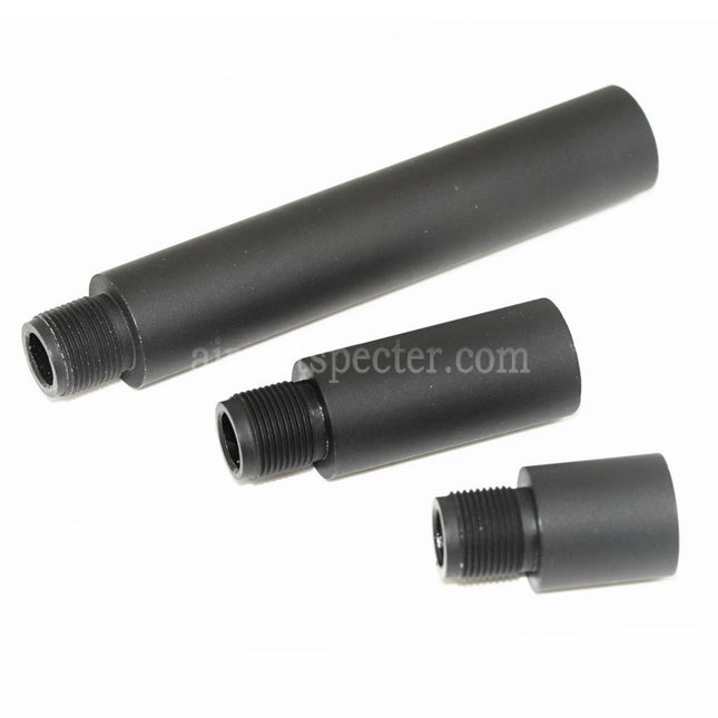 APS 3pcs 21mm/41mm/97mm 159mm Aluminium CQB Rallonge de canon externe pour toutes les répliques d'Airsoft avec filetage antihoraire de -14mm