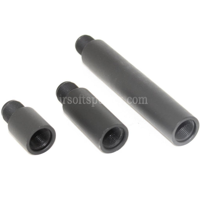 APS 3pcs 21mm/41mm/97mm 159mm Aluminium CQB Rallonge de canon externe pour toutes les répliques d'Airsoft avec filetage antihoraire de -14mm