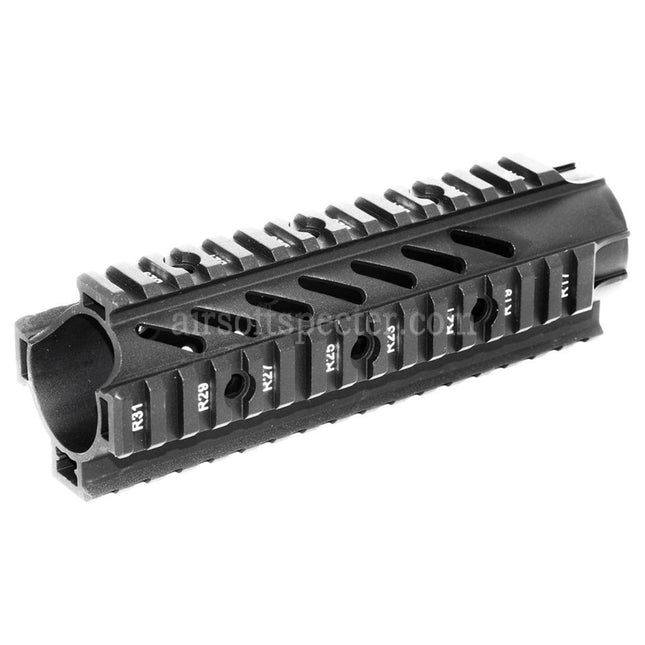 APS CNC Aluminum 176mm 7 Inches OD Free Float Handguard Rail System For M4 M16 Series AEG Rifles Airsoft Black