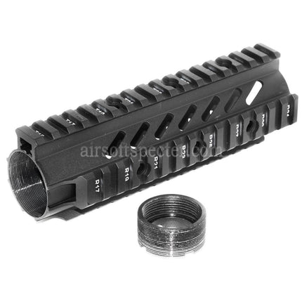 APS CNC Aluminum 176mm 7 Inches OD Free Float Handguard Rail System For M4 M16 Series AEG Rifles Airsoft Black