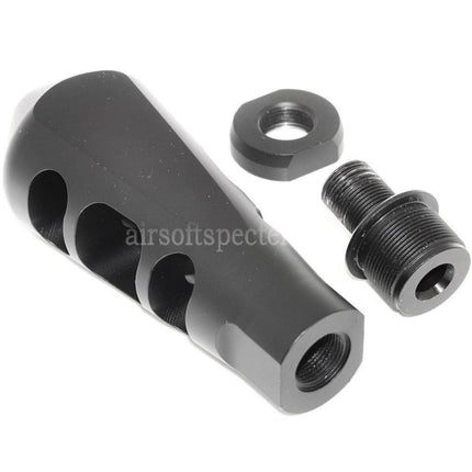 AIRSOFT SPECTER 107mm Tanker Flash Hider For -14mm CCW Counter-Clockwise Thread Barrel Rifles