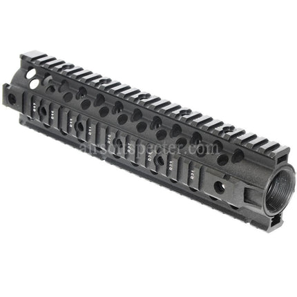 CYMA CNC Aluminium 255mm 10 Pouces Garde-main RIS Flottant Libre Pour Répliques AEG M4 M16 Airsoft Noir
