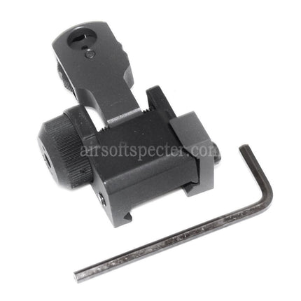 AIRSOFT SPECTER MAD BUIS Style Flip-Up Rear Sight For Standard 20mm RIS RAS Rail
