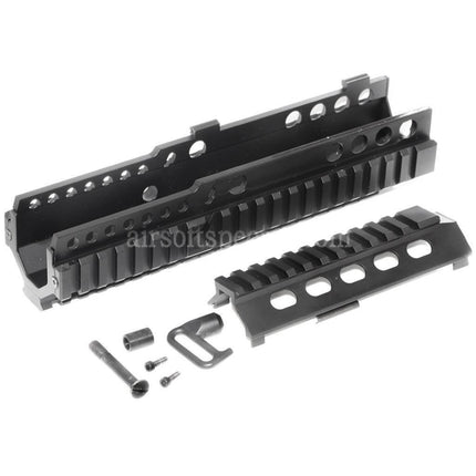 AIRSOFT SPECTER 225mm 9 Inches CNC Aluminium 4-Side Handguard Rail System For ARMY G&G L85 R85 AEG Rifles Black