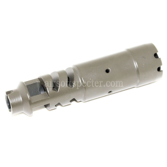 AIRSOFT SPECTER 105mm Shturm Style Muzzle Brake Flash Hider with Adaptor For -14mm CCW Counter-Clockwise Thread Barrel Rifles