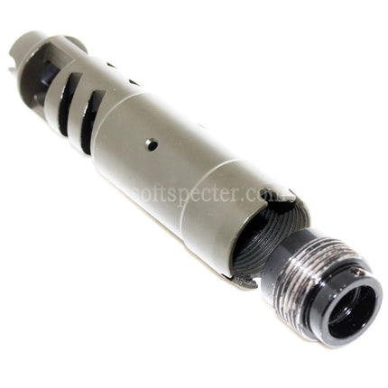 AIRSOFT SPECTER 105mm Shturm Style Muzzle Brake Flash Hider with Adaptor For -14mm CCW Counter-Clockwise Thread Barrel Rifles