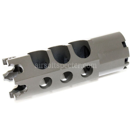 AIRSOFT SPECTER 84mm DTK-1 Style Muzzle Brake Flash Hider with Adaptor For -14mm CCW Counter-Clockwise Thread Barrel Rifles
