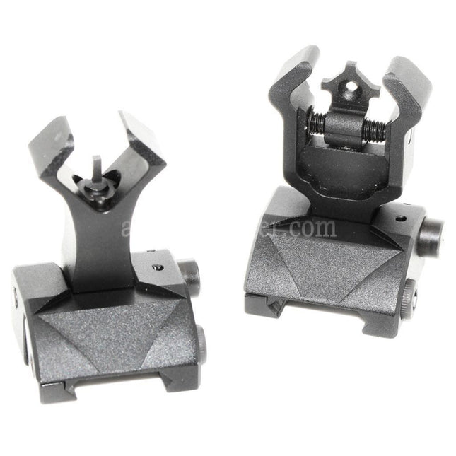 CYMA Diamond Aperture Folding Flip Up Front Rear Sight For 20mm Rail System
