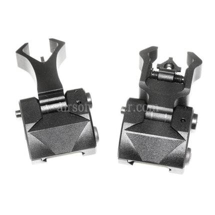 CYMA Diamond Aperture Folding Flip Up Front Rear Sight For 20mm Rail System