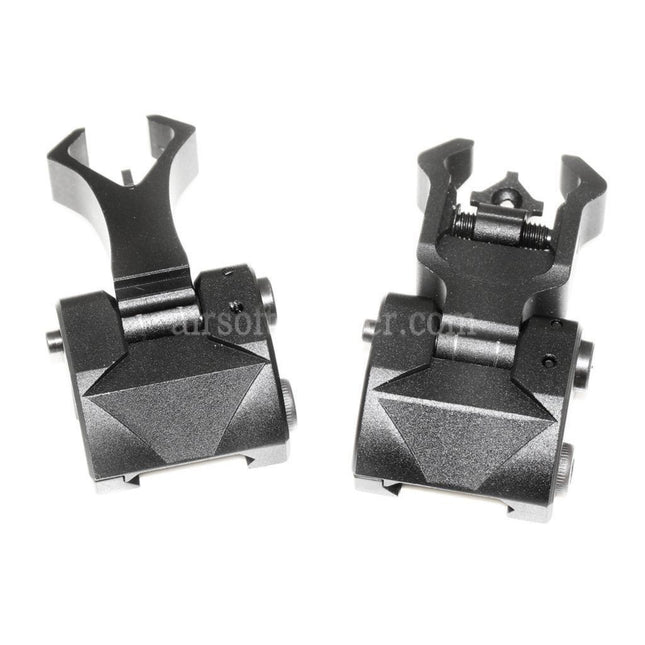 CYMA Diamond Aperture Folding Flip Up Front Rear Sight For 20mm Rail System