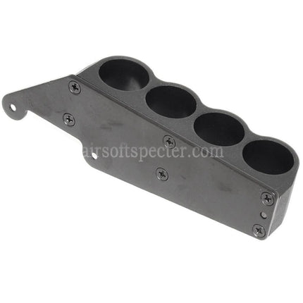 CYMA 6pcs (30rd each) Plastic Shotgun Shell Magazine with 4-Shell Holder Metal Carrier For CYMA Tokyo Marui M870 Shotgun Airsoft