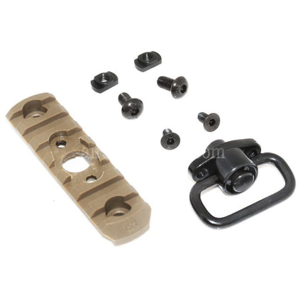 APS 7-Slots MIL-STD 1913 Rail M-LOK Rail Segment Plate with QD Sling Swivel