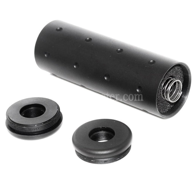 5KU 102mm Aluminium Stubby Suppressor Silencer Barrel Extension Tube For -14mm CCW Counter-Clockwise Thread Barrel Rifles Airsoft Black