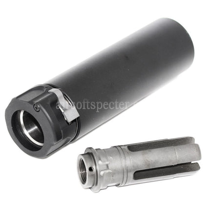 5KU 133mm SOCOM556 Mini-2 RC Suppressor Silencer with Flash Hider For -14mm CCW Counter-Clockwise Thread Barrel Rifles Airsoft
