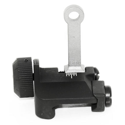 AIRSOFT SPECTER KAC Style 300M Metal Flip-Up Rear Sight For MK18 MOD-1 M4 M16 AEG Rifles Black/Silver