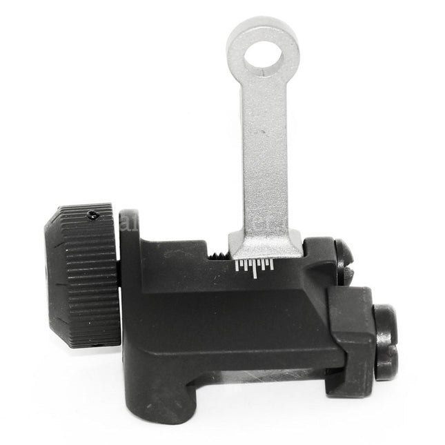 AIRSOFT SPECTER KAC Style 300M Metal Flip-Up Rear Sight For MK18 MOD-1 M4 M16 AEG Rifles Black/Silver