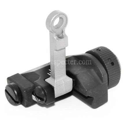 AIRSOFT SPECTER KAC Style 300M Metal Flip-Up Rear Sight For MK18 MOD-1 M4 M16 AEG Rifles Black/Silver