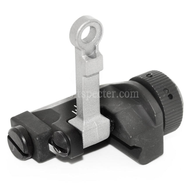AIRSOFT SPECTER KAC Style 300M Metal Flip-Up Rear Sight For MK18 MOD-1 M4 M16 AEG Rifles Black/Silver