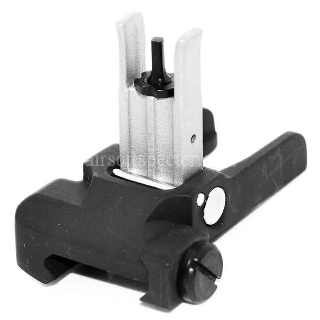 AIRSOFT SPECTER KAC Style 300M Metal Flip-Up Front Sight For MK18 MOD-1 M4 M16 AEG Rifles Black/Silver