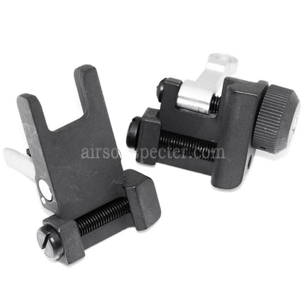 AIRSOFT SPECTER KAC Style 300M Metal Flip-Up Front Rear Sight Set For MK18 MOD-1 M4 M16 AEG Rifles Black/Silver