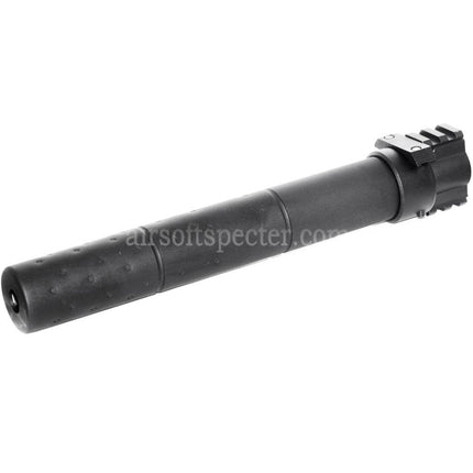 AIRSOFT SILENCIEUX QD STYLE SPECTER 261mm CM072 SR25 AVEC BLOC DE GAZ POUR FUSILS AEG GBB NOIR