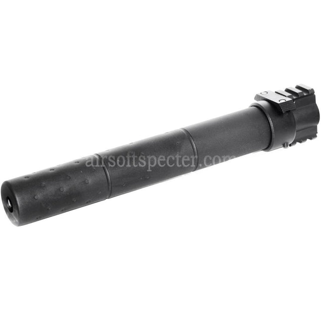 AIRSOFT SILENCIEUX QD STYLE SPECTER 261mm CM072 SR25 AVEC BLOC DE GAZ POUR FUSILS AEG GBB NOIR
