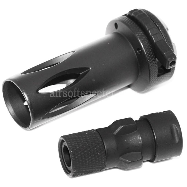 CYMA QD Flash Hider with Muzzle Adaptor For CM041 CM049 MP5 AEG Rifles Airsoft Black