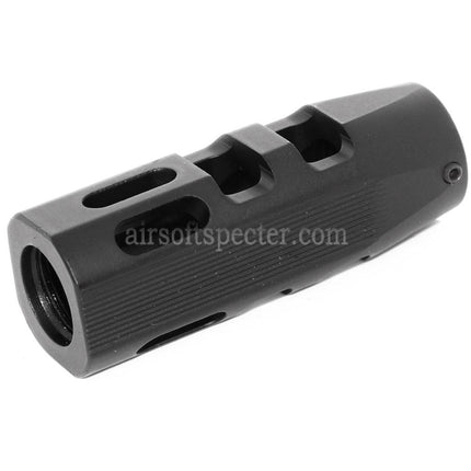 APS 62mm Evolution Tech Muzzle Brake Flash Hider 1.1 For -14mm CCW Counter-Clockwise Thread Barrel Rifles Airsoft Black