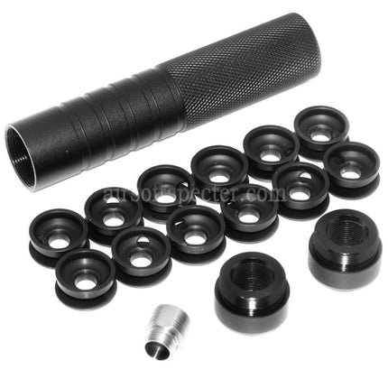 AIRSOFT SPECTER 146mm 5.75 Inches Noise Damping Bowl Suppressor Silencer Barrel Extension Tube +/-14mm CW/CCW Thread Barrel Airsoft