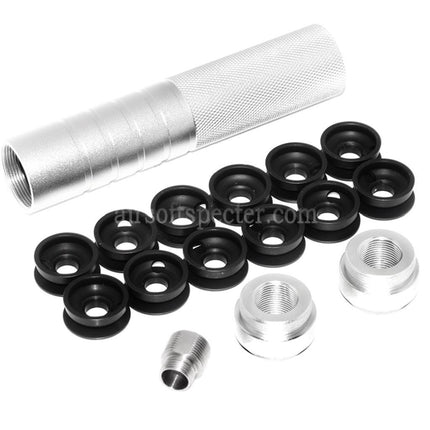 AIRSOFT SPECTER 146mm 5.75 Inches Noise Damping Bowl Suppressor Silencer Barrel Extension Tube +/-14mm CW/CCW Thread Barrel Airsoft