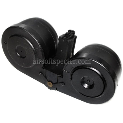 BATTLEAXE 2500rd Electric Winding Dual Drum Magazine For MP5 Series AEG Rifles Airsoft Black