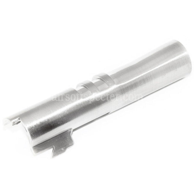 AIRSOFT SPECTER 85mm/89mm Outer Barrel -12mm CCW Counter-Clockwise For ARMY ARMAMENT R45 Detonics .45 Series GBB Pistols Silver